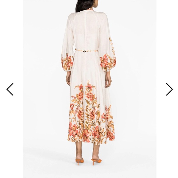 💐 Zimmermann Vacay Billow belted  floral linen maxi dress 💐 - Picture 4 of 16